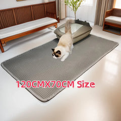 Cat Litter Mat,EVA Eco-friendly Double Layer Non-slipCat litter Sand Mat For Cat Toilet,Litter Cat Mat .Cat Accessories,70X120CM