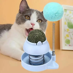 Catnip Stickers Rotatable Cat Licking Balls Edible And Healthy With Spring Ball Catnip Bubbles Lickables For Cats Catnip Ball To