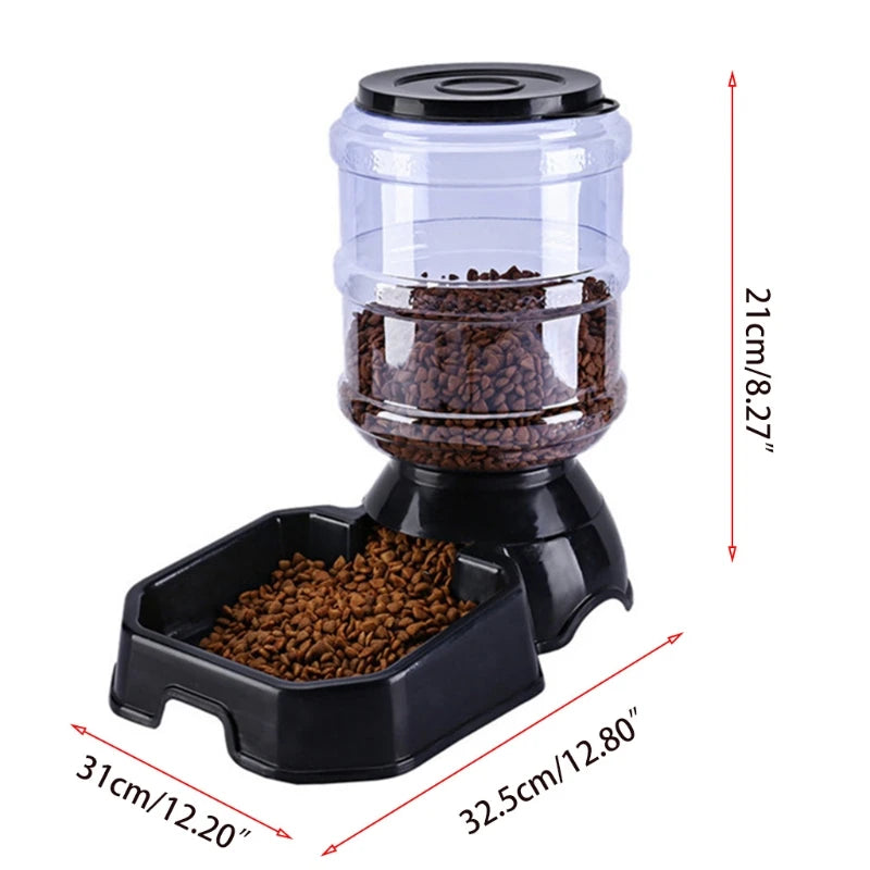 Automatic Waterer Food Feeder 3.8 L Water Dispenser 8 Lbs Auto Feeder Gravity Fed for Small Medium and Large Cats Dogs