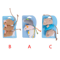 1/3pcs Plush Simulation Mouse Cat Toy Plush Mouse Cat Scratch Bite Resistance Interactive Mouse Toy Palying Toy For Cat Kitten