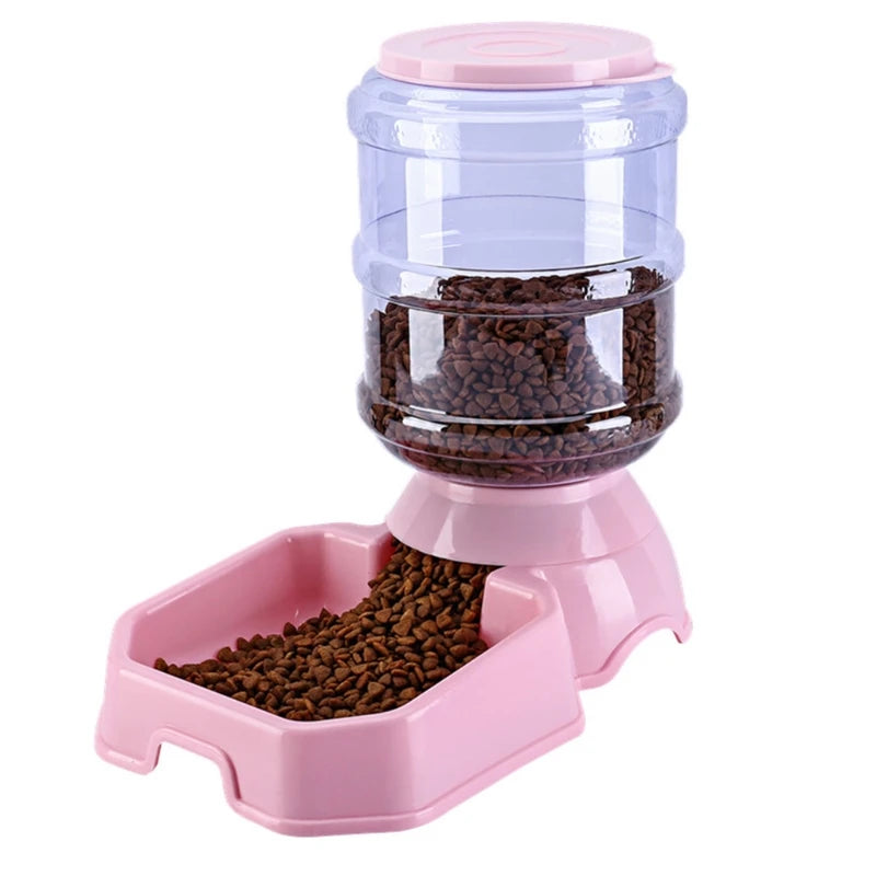 Automatic Waterer Food Feeder 3.8 L Water Dispenser 8 Lbs Auto Feeder Gravity Fed for Small Medium and Large Cats Dogs