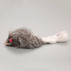 5Pcs Cat Mice Toys False Mouse Cat Toy Long Tail Mice Soft Real Rabbit Fur Toy For Cats Plush Rat Playing Chew Toy Pet Supplies