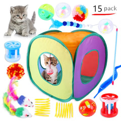 Cat Toys Mouse Shape Balls Foldable Cat Kitten Play Tunnel Chat Funny Cat Tent Mouse Supplies Simulation Fish Cat Accessories