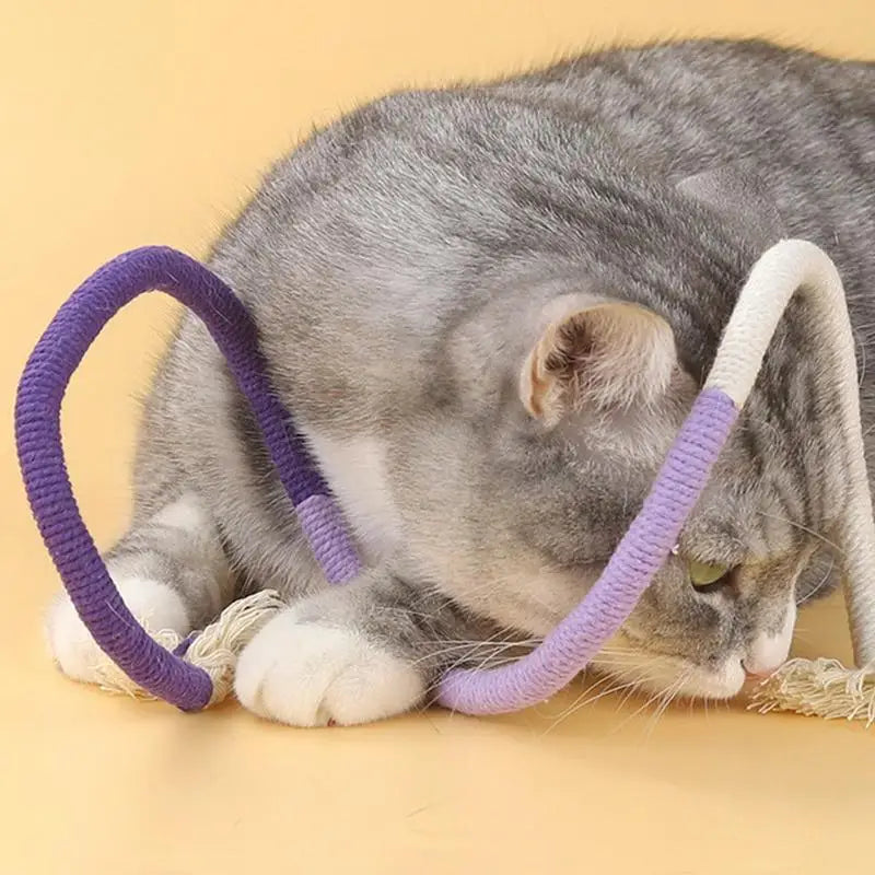 Cotton Rope Cat Scratcher Rope Toy Bite-resistant Chewing Cat Toy Interactive Cat Teaser Wand String pet Teething Toys