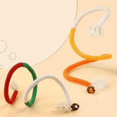 Cotton Rope Cat Scratcher Rope Toy Bite-resistant Chewing Cat Toy Interactive Cat Teaser Wand String pet Teething Toys