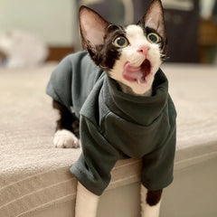 Sphynx Cat Clothes Baby Soft Cotton Fall Winter Kitten Small Dog Clothes for Cornish Devon Cat Costume Hairless Pet Clothes