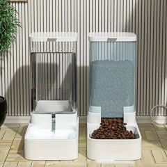 Cat Water Dispenser Dog Feeder Automatic Cat Feeder and Cat Water Dispenser Gravity Cat Feeder Food Storage Dispenser Container
