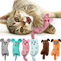 Cute Cat Toys Funny Interactive Plush Cat Toy Mini Teeth Grinding Catnip Toys Kitten Chewing Squeaky Toy Pets Accessories