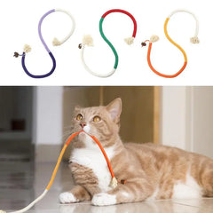 Cotton Rope Cat Scratcher Rope Toy Bite-resistant Chewing Cat Toy Interactive Cat Teaser Wand String pet Teething Toys