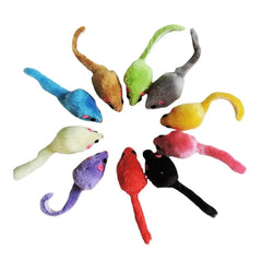 5Pcs furry Plush Cat Toy Soft Solid Interactive Mice Mouse Toys For Funny Kitten Pet Cats Playing Scratch Training Game Supplies