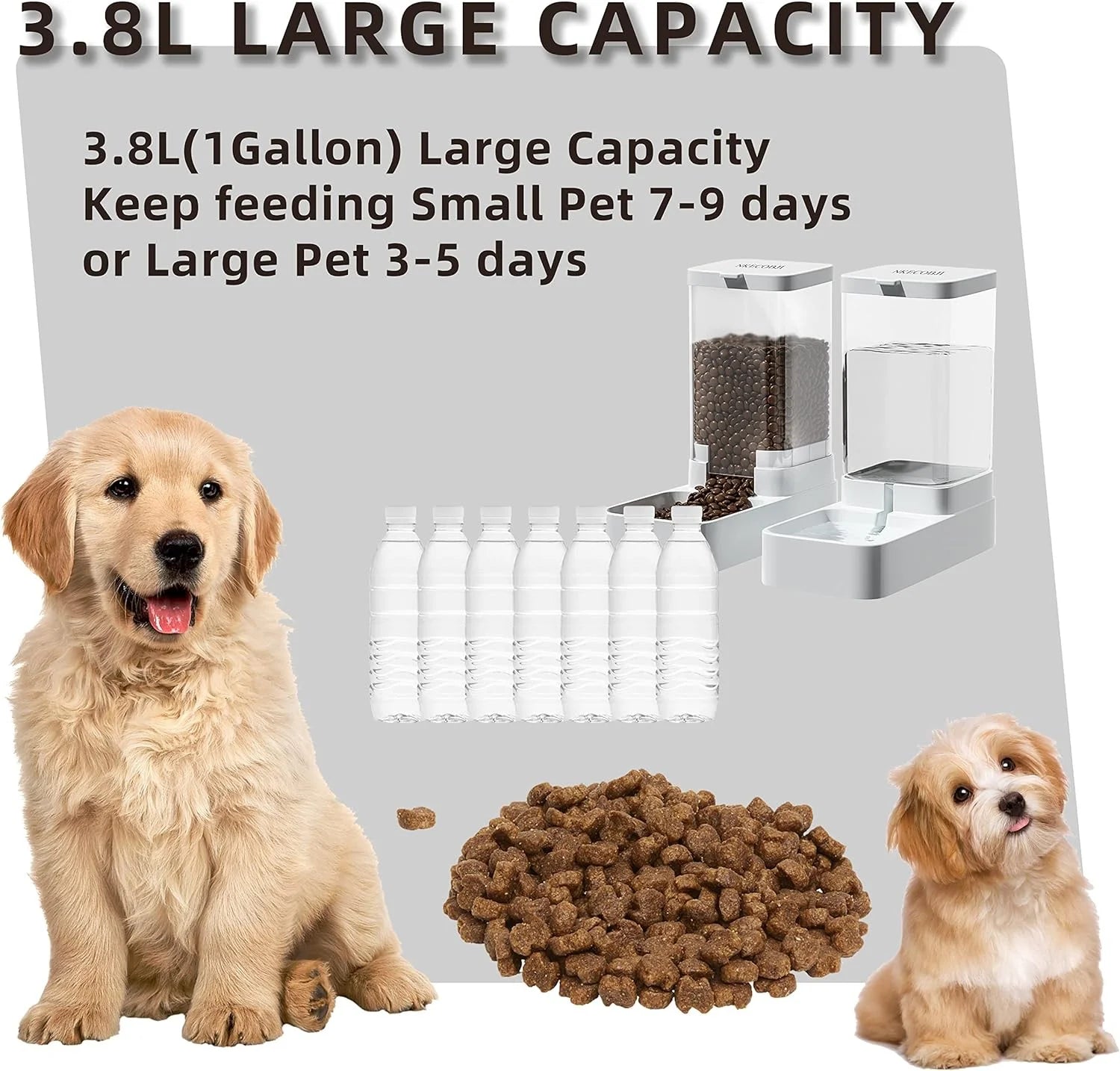Cat Water Dispenser Dog Feeder Automatic Cat Feeder and Cat Water Dispenser Gravity Cat Feeder Food Storage Dispenser Container