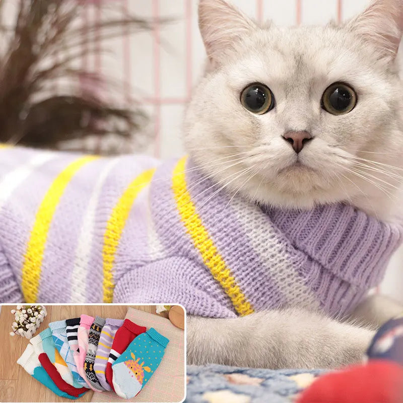 Cat Clothes Gatos Sweater Pet Dog Clothing for Small Medium Puppy  Dogs Cats Winter Warm Coat Teddy Pug  Jacket Soft Vest New