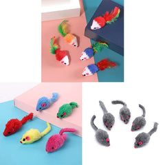 10Pcs Plush Simulation Mouse Interactive Cat, Pet Catnip Teasing Interactive Toy Supplies False Mouse Kitten Playing Toys