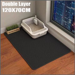 120X70CM Cat Sandbox Mat Cat Toilet Mat Non-slip, Cat Litter Box Filter Mat Double layer Wear Resistant Big alfombra arenero gato