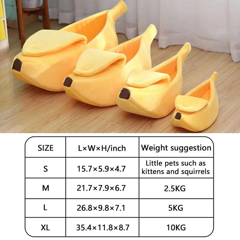 Warm Banana Shaped Dog Cat Bed Cozy Basket Puppy Kittens Cushion Kennel Portable Pet Sleeping Mat Bed Cats Supplies