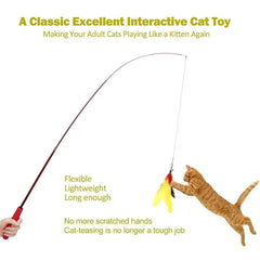 Pet cat toy feather replacement head teasing cat rod fishing rod caterpillar teasing cat toy set of 11