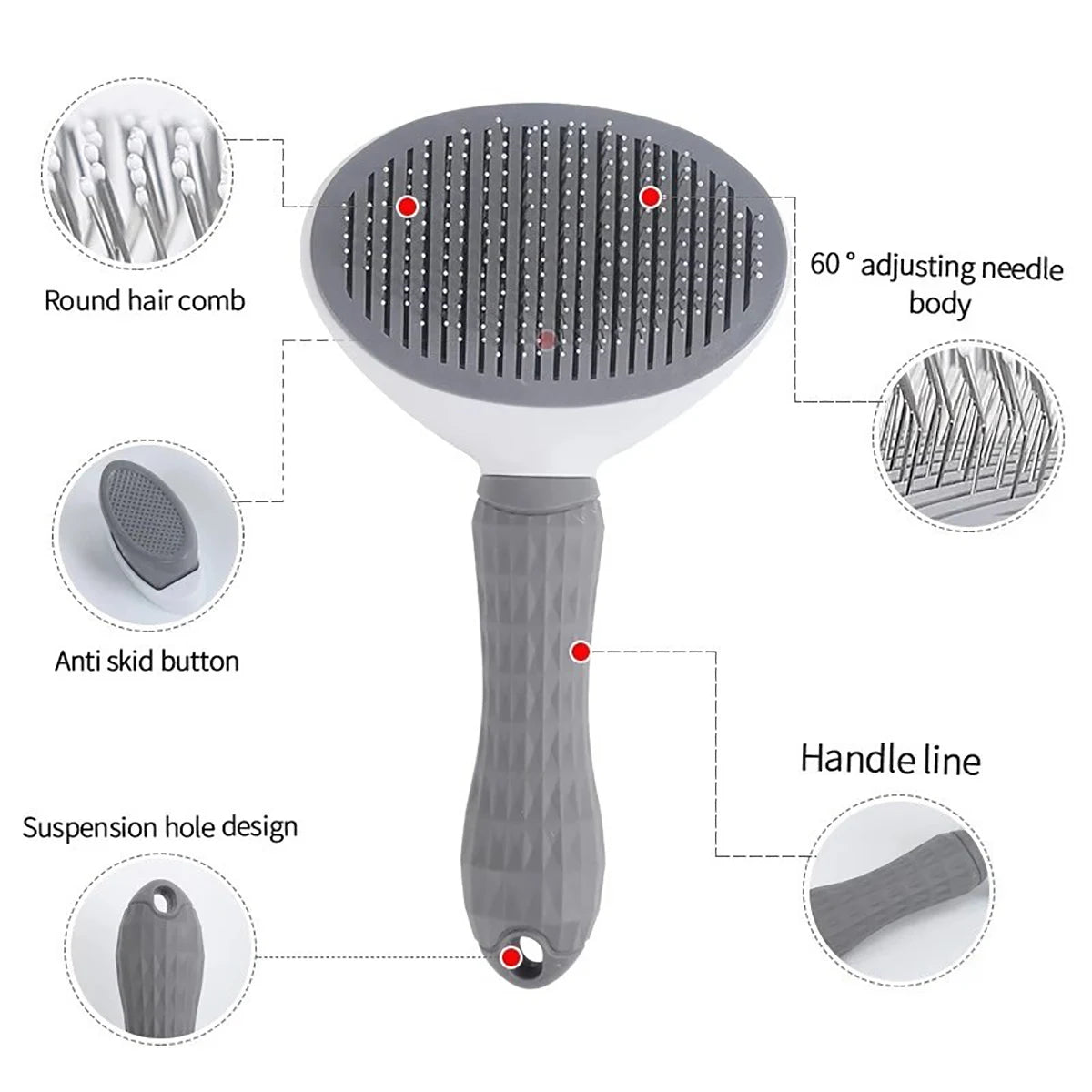 Hair Remover Brush Cat Non-slip Beauty Brush Grooming Equipment Pets Stainless Steel For Dogs Pet Hair Removal Comb