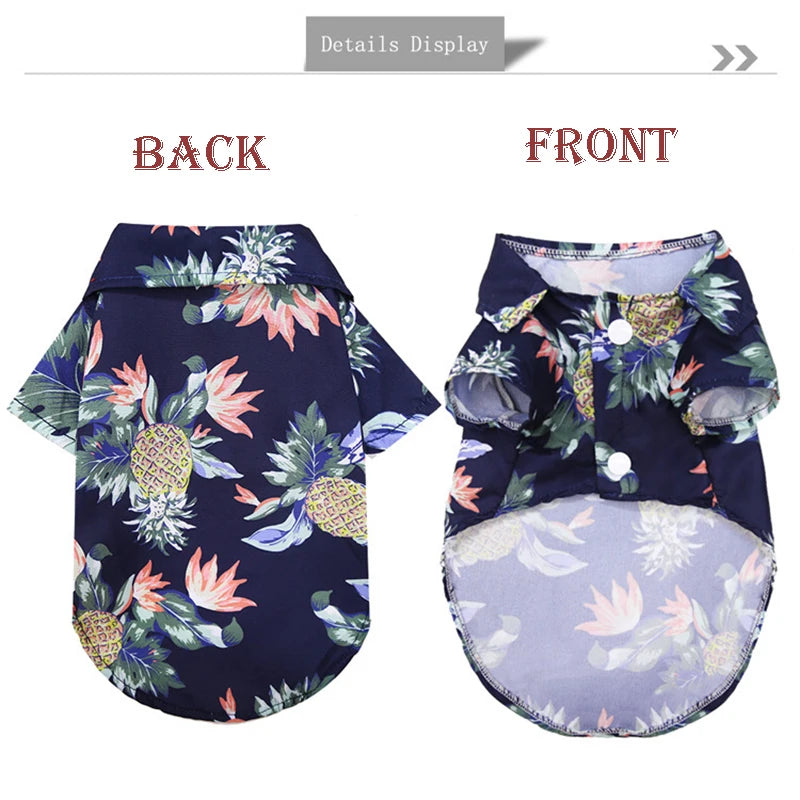 Pet Cat T-Shirts Hawaiian Beach Style Thin Breathable Summer Dog Clothes for Small Dogs Chihuahua Yorkies Poodle Puppy Cat Vest