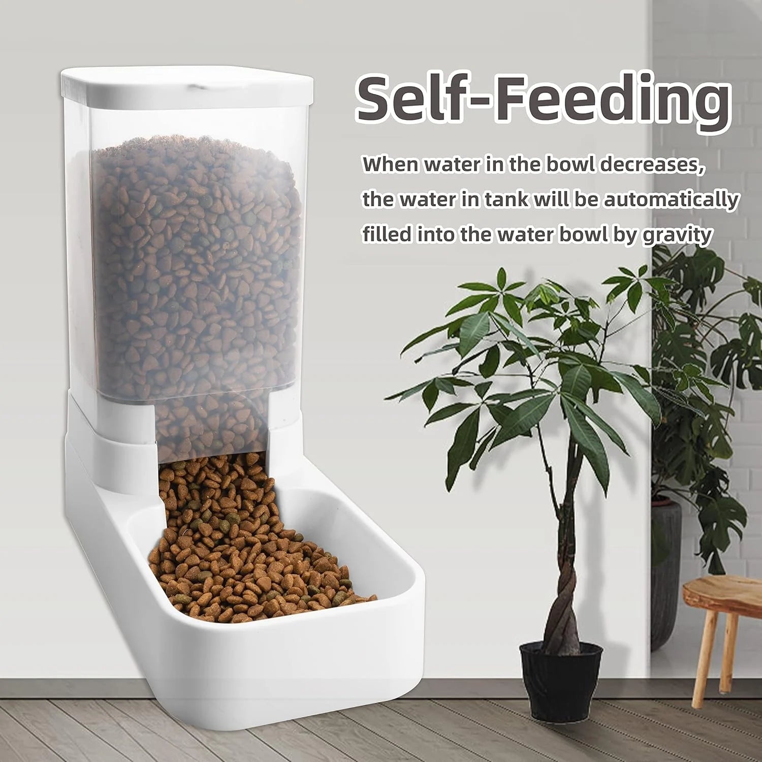 Cat Water Dispenser Dog Feeder Automatic Cat Feeder and Cat Water Dispenser Gravity Cat Feeder Food Storage Dispenser Container